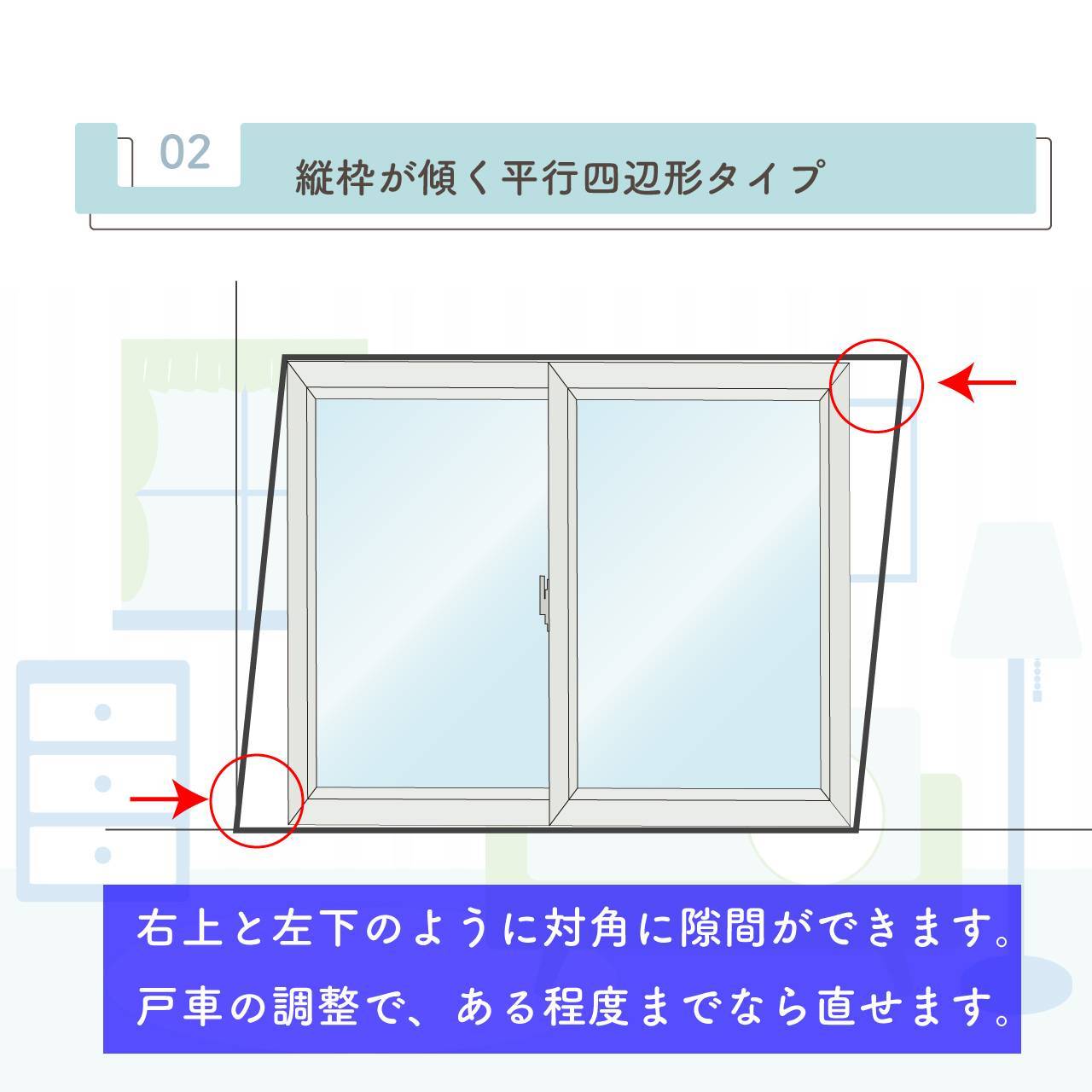 窓枠のゆがみ傾きについて タンノサッシのブログ 写真3