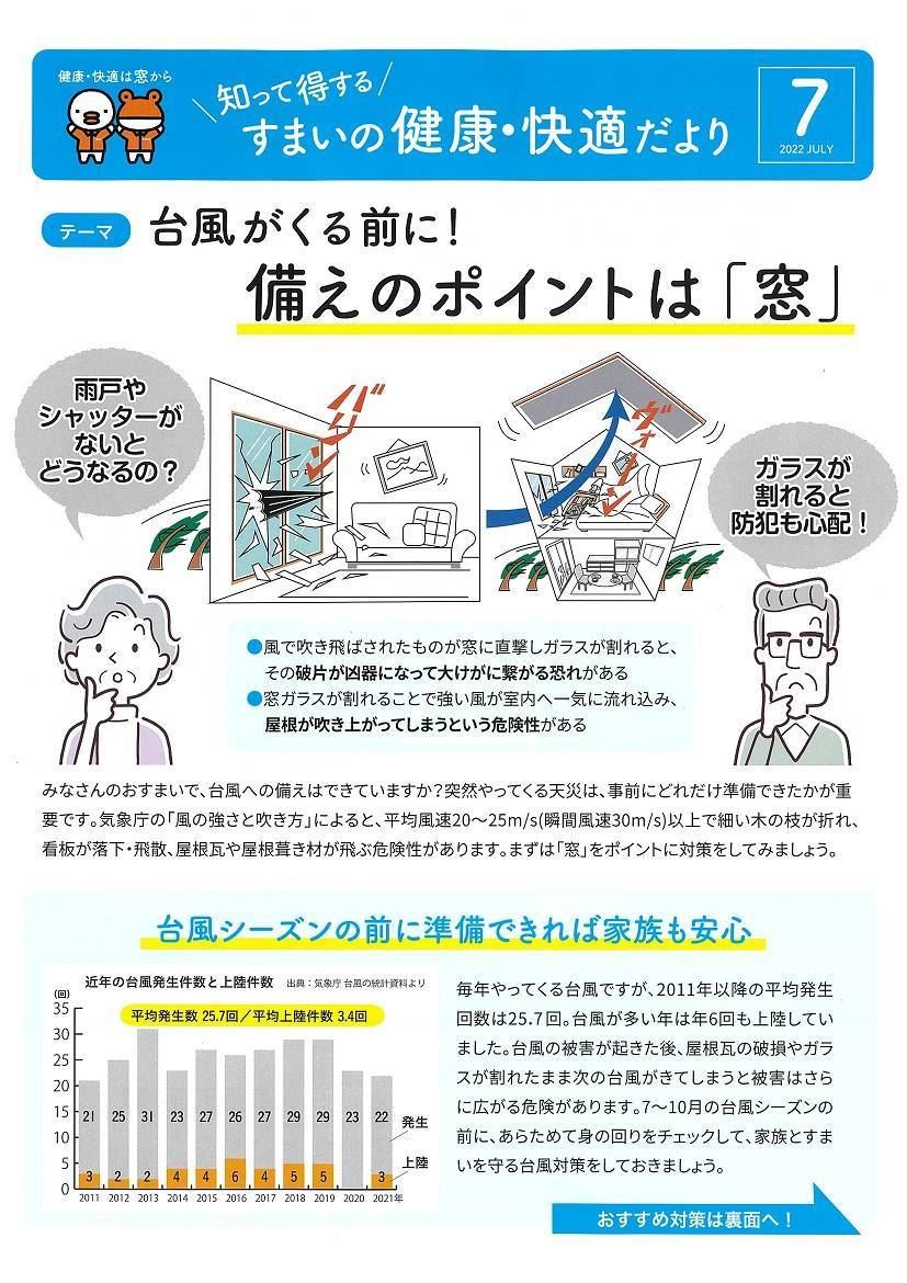 すまいの健康・快適だより　7月号 窓研 土浦のイベントキャンペーン 写真1