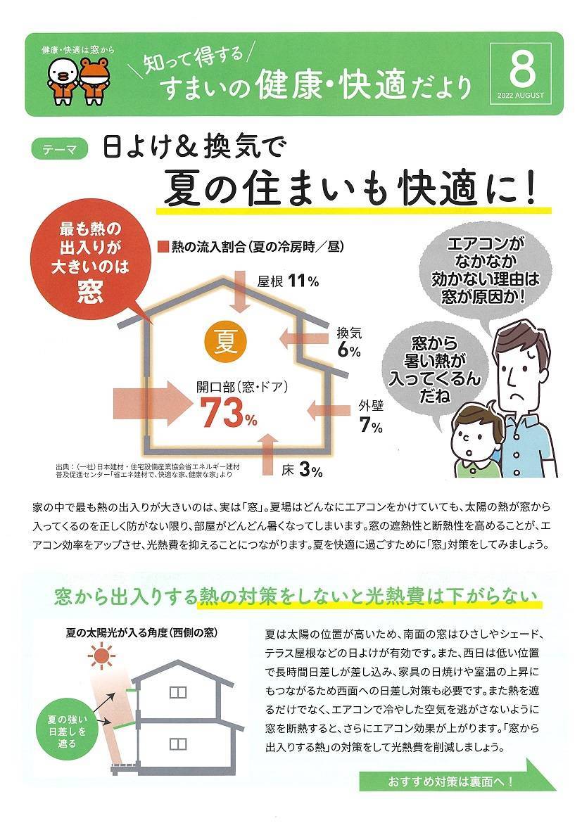 すまいの健康・快適だより　8月号 窓研 土浦のイベントキャンペーン 写真1