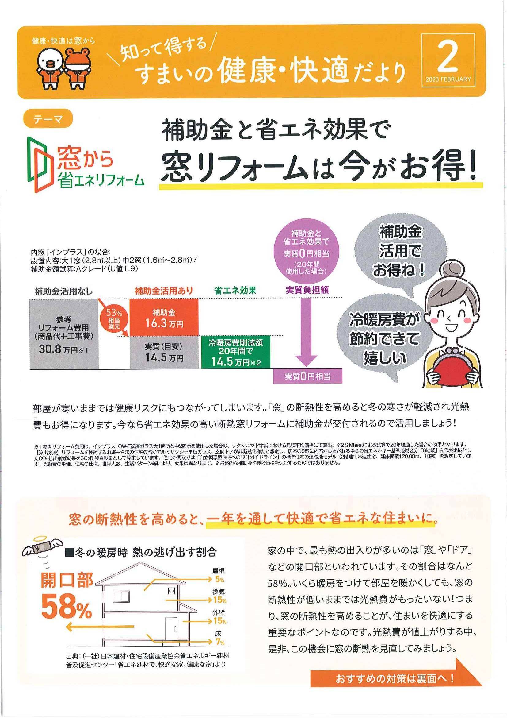 すまいの健康・快適だより　2月号 ミネオトーヨー住器のイベントキャンペーン 写真1