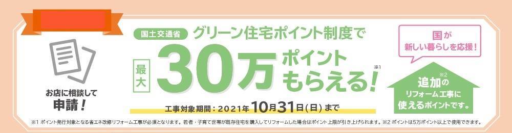 グリーン住宅ポイント制度★お得にリフォーム！ ＵＳＶトーヨー住器のイベントキャンペーン 写真1
