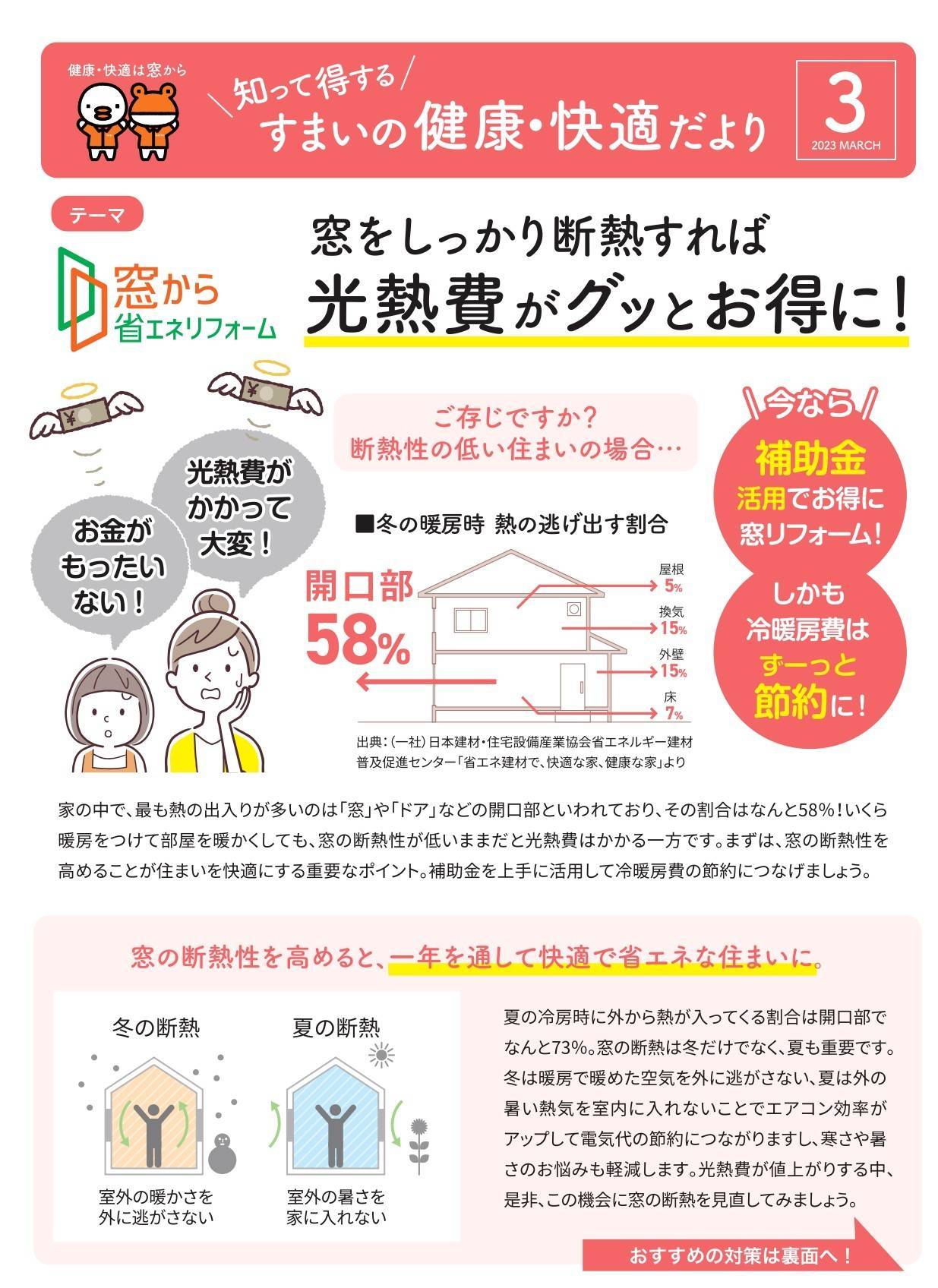 すまいの健康・快適だより　2023年3月号 タナチョー 東京のブログ 写真1