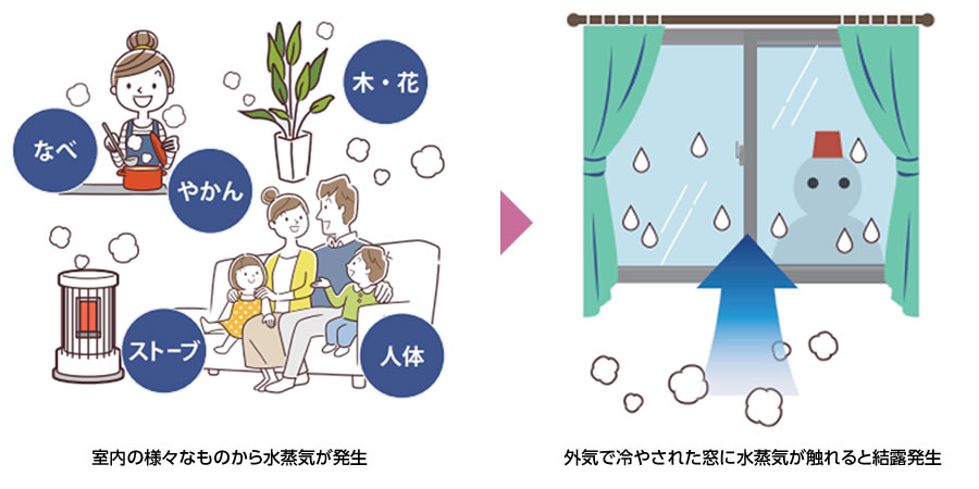 結露・カビ＝ダニ、ホコリの温床