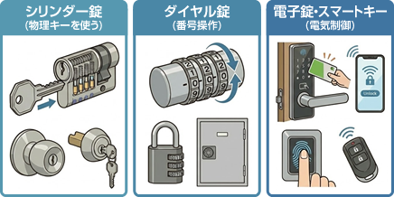 構造・仕組み別鍵の種類