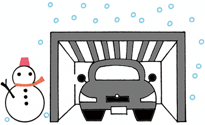 霜や雪から車を守って雪下ろしの手間軽減のイメージ画像