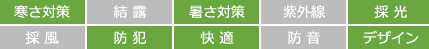 寒さ対策　暑さ対策　採光　防犯　快適　デザイン