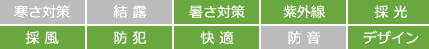 暑さ対策　紫外線　採光　採風　防犯　快適　デザイン