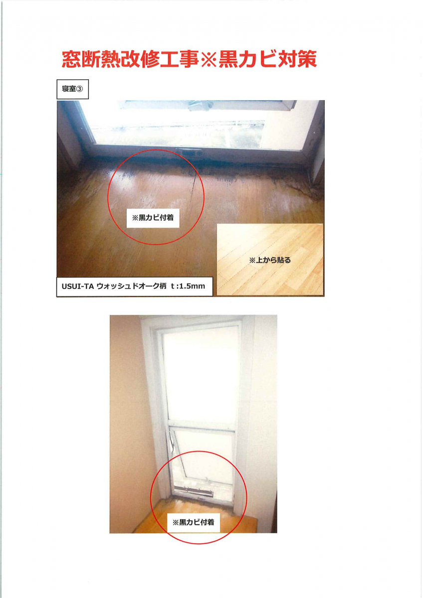 竹原屋本店の窓断熱改修のご相談：結露による黒カビ発生(*´Д｀)の施工前の写真3