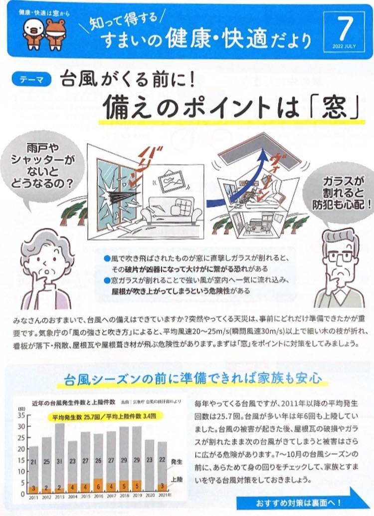 すまいの健康・快適だより7月号 原口建材店 熊本のブログ 写真1