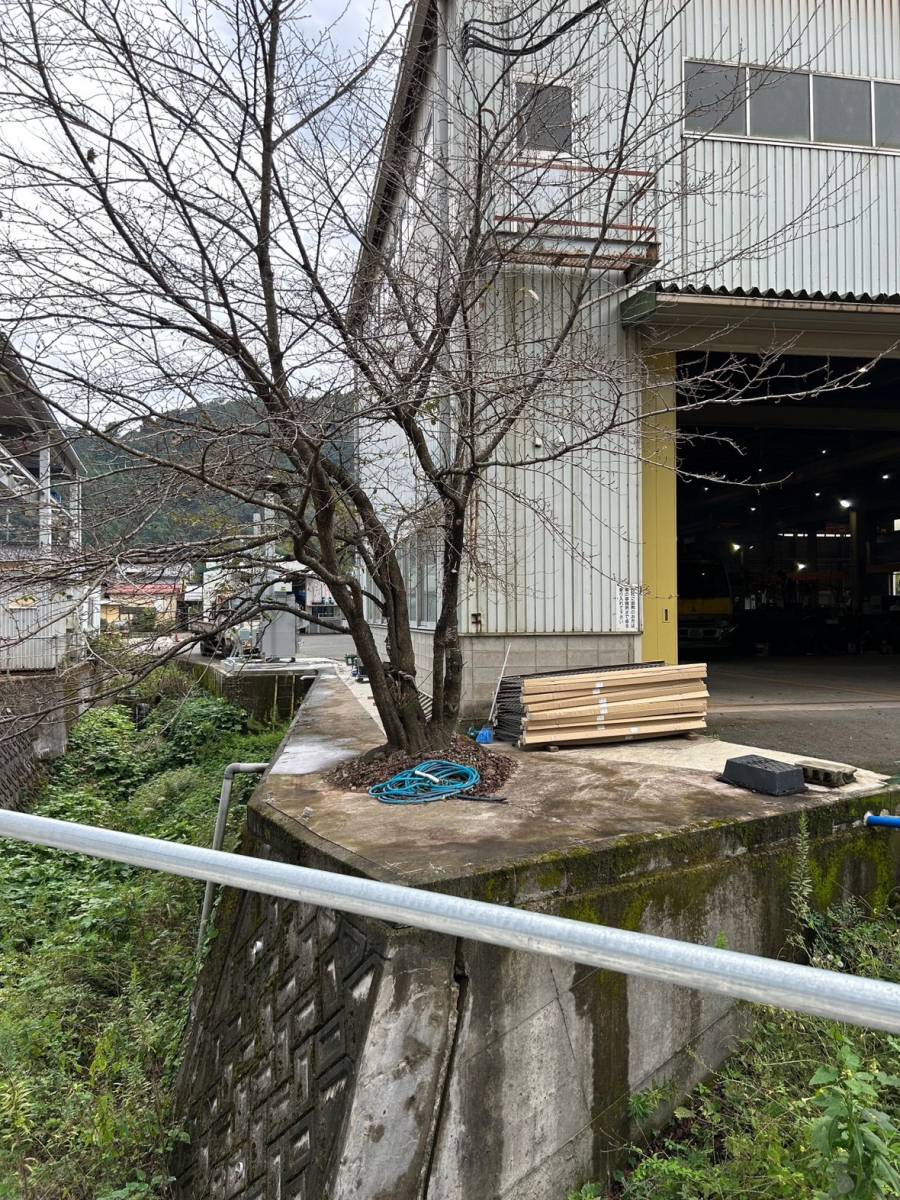 八鹿アルミ 福知山店のフェンス施工の施工前の写真3