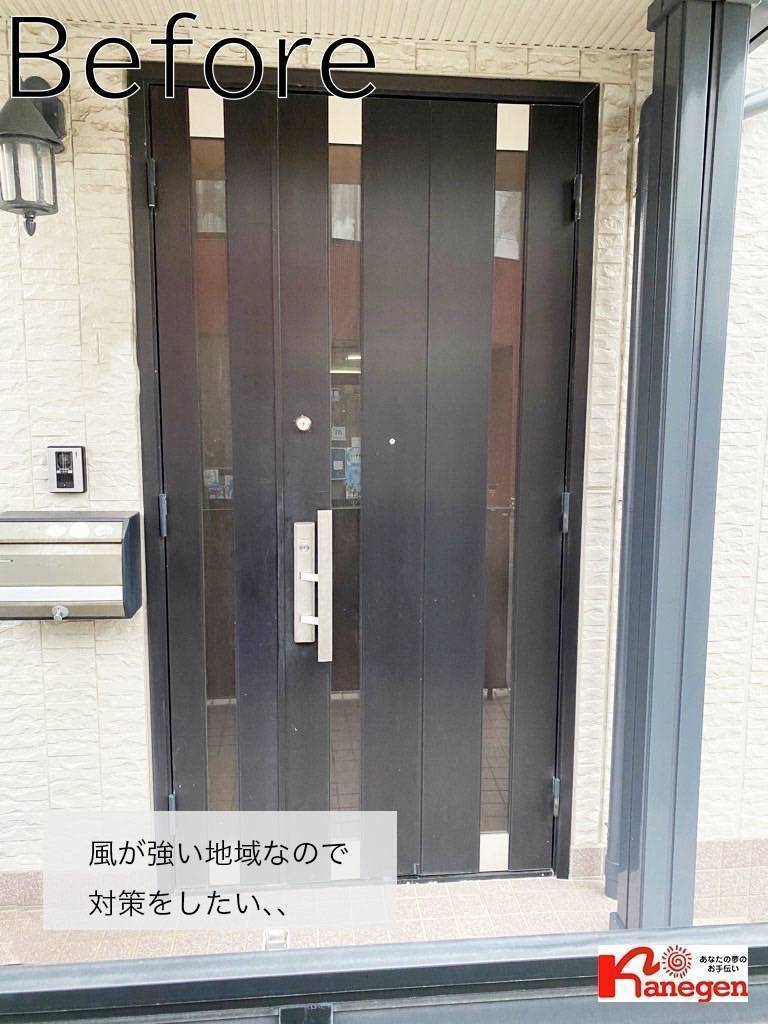 金源 豊橋店のリシェント玄関ドア取替えの施工前の写真2