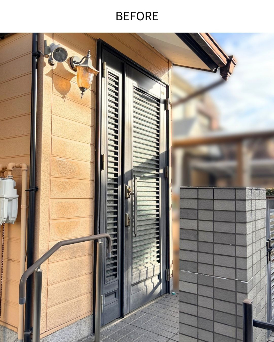 サンウインドの寒いと開かなくなるドアを思い切って年内にの施工前の写真1