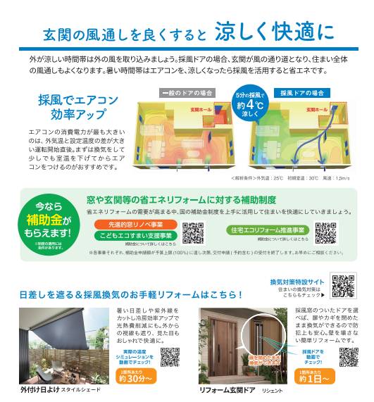 自然換気でエアコン代節約！　夏を涼しくす過ごす 更埴トーヨー住器のイベントキャンペーン 写真2