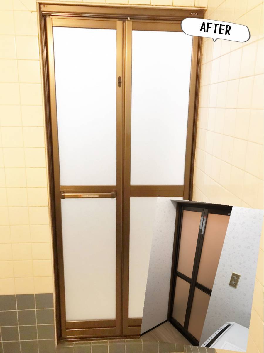 更埴トーヨー住器の浴室折戸が経年劣化し古くなったため交換のご希望(長野市)の施工後の写真1