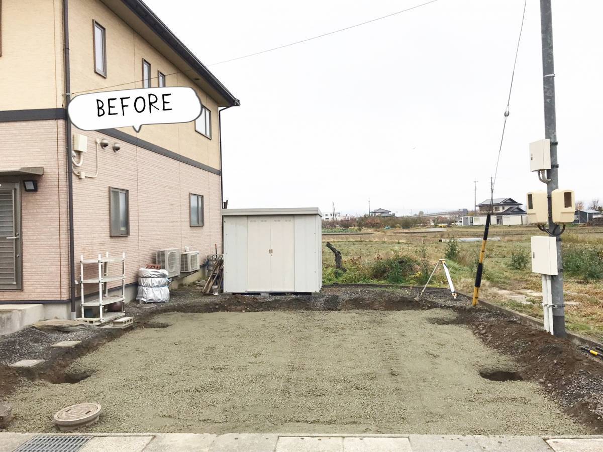 更埴トーヨー住器の雨風を凌ぐ車庫がほしいとご希望(長野市)の施工前の写真1