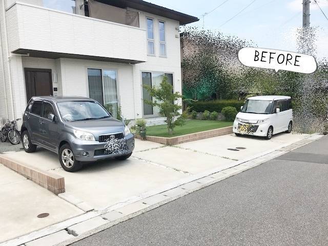 更埴トーヨー住器の1⃣太陽の日差しがまぶしく目線が気になる2⃣玄関から車まで、雨や雪に濡れないようにとご相談(長野市)の施工前の写真3