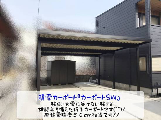 更埴トーヨー住器の雪かきが大変なので車庫を設置したいとご相談(長野市)施工事例写真1