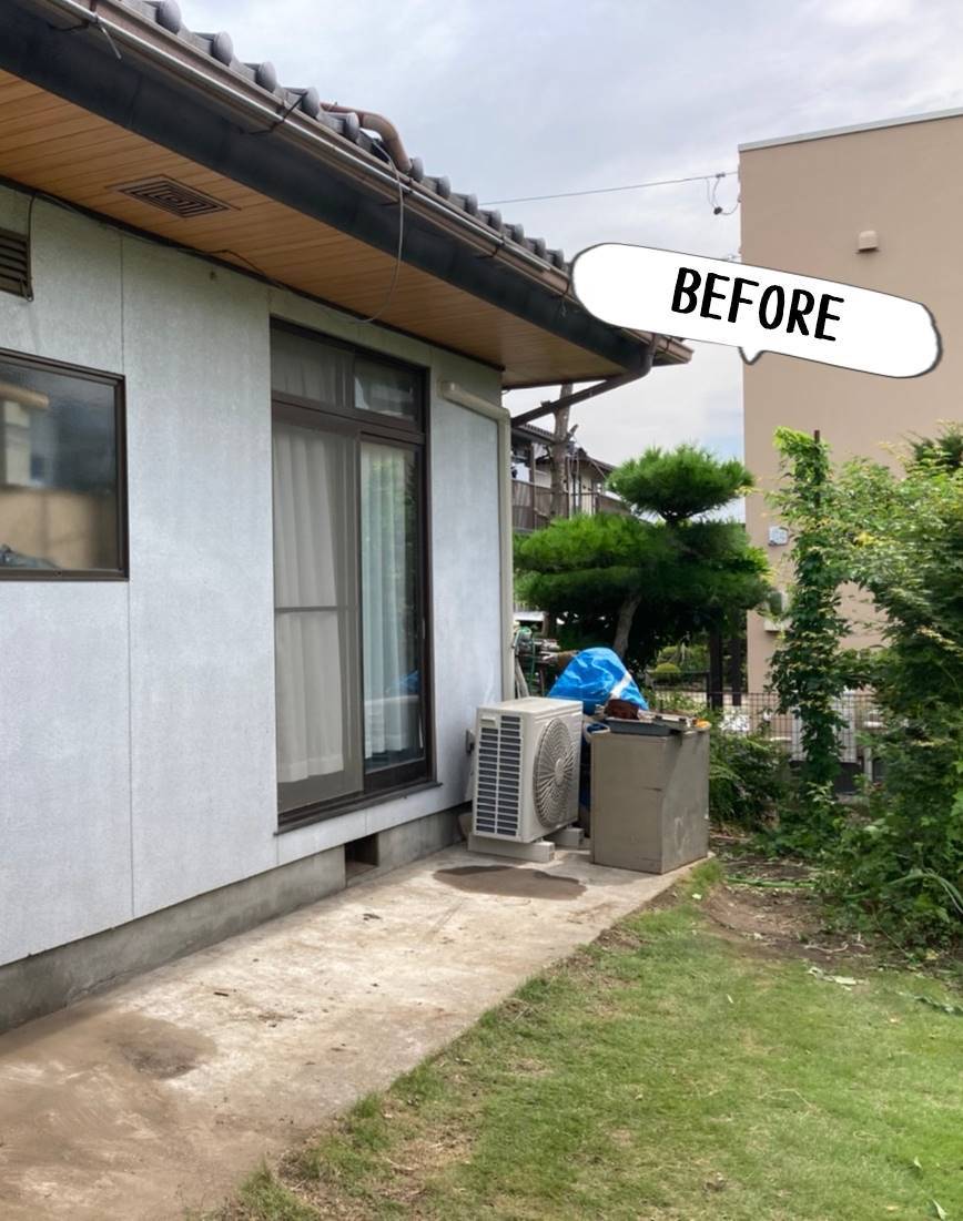 更埴トーヨー住器のリビングから物干しが出来る場所がほしいとご希望(長野市/テラス、ウッドデッキ)の施工前の写真1