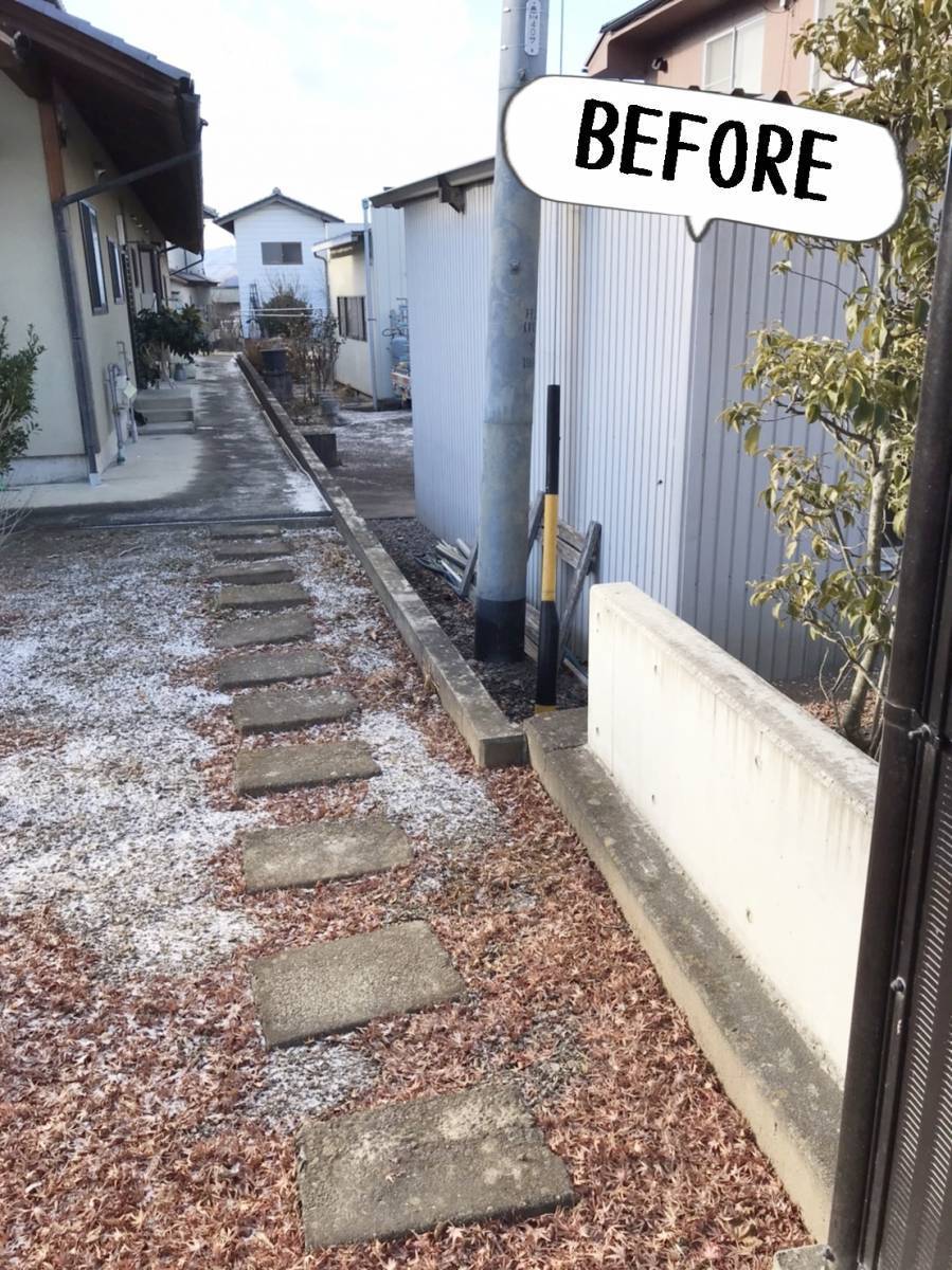 更埴トーヨー住器の隣家の屋根からの雪が敷地内に入らない様に対策したいとご相談(上田市)の施工前の写真1