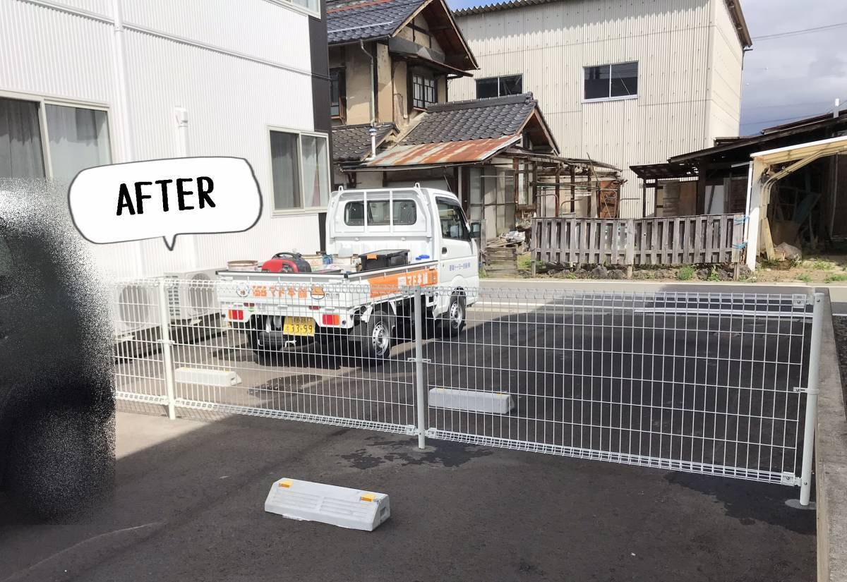 更埴トーヨー住器のアパートの駐車場を歩行者が往来できないようにしたいとご相談(長野市篠ノ井)の施工後の写真1