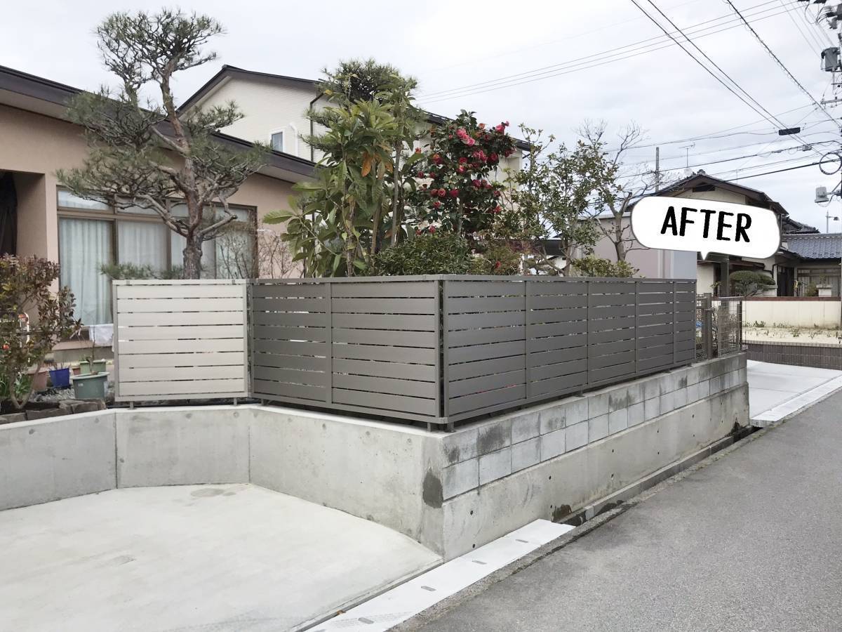 更埴トーヨー住器の道路側から家が丸見えなので、目線の高さまで目隠ししたいとご相談(長野市篠ノ井)の施工後の写真1