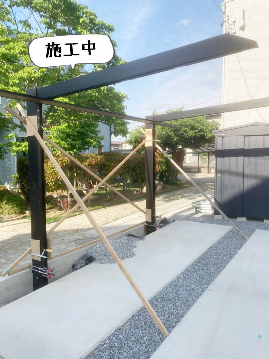 更埴トーヨー住器のかっこいいカーポートで積雪にも対応したものがご希望(長野市川中島)の施工前の写真3