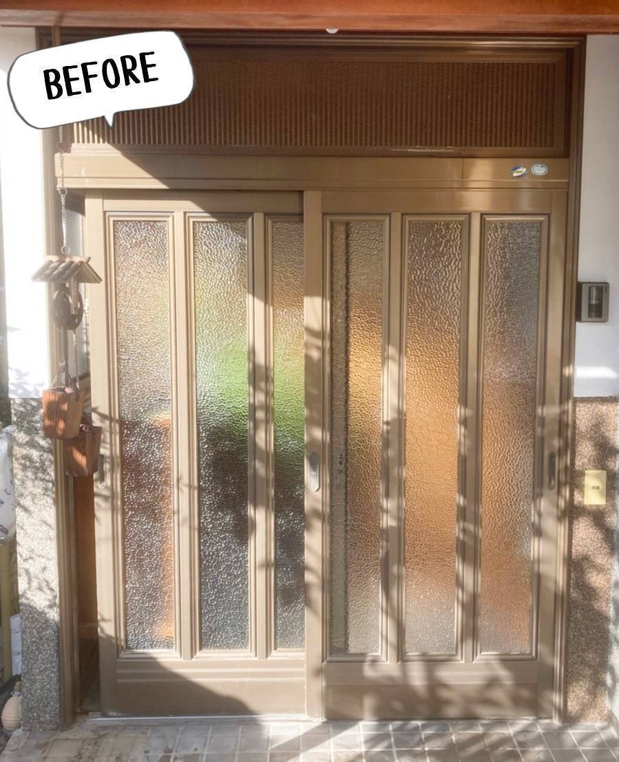 更埴トーヨー住器の鍵の調子が悪くなり、玄関も取り替えたいとのご希望(上田市)の施工前の写真1