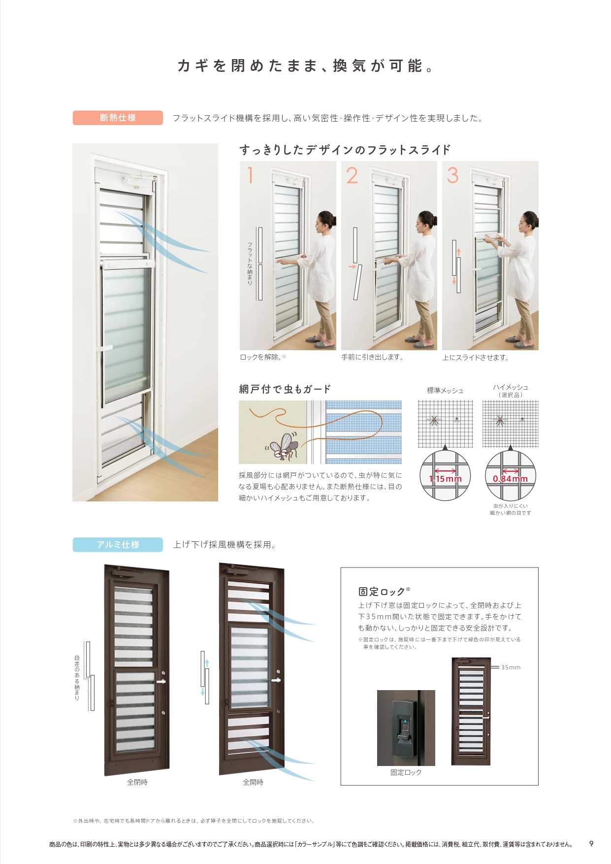 イソベトーヨー住器の山梨県北杜市　勝手口ドアリフォームの施工例　カギを閉めたままでも換気ができます（施工動画あります）の施工事例詳細写真3