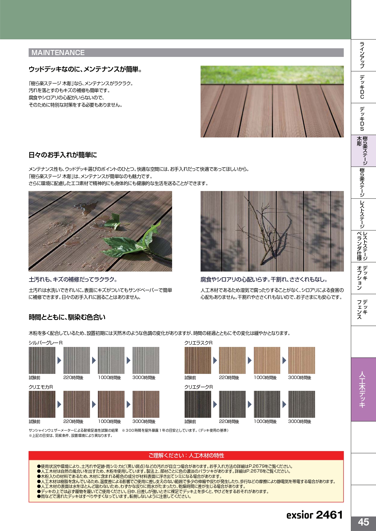 イソベトーヨー住器の山梨県甲斐市　人口木デッキ（樹ら楽ステージ）取付の施工例の施工事例詳細写真2