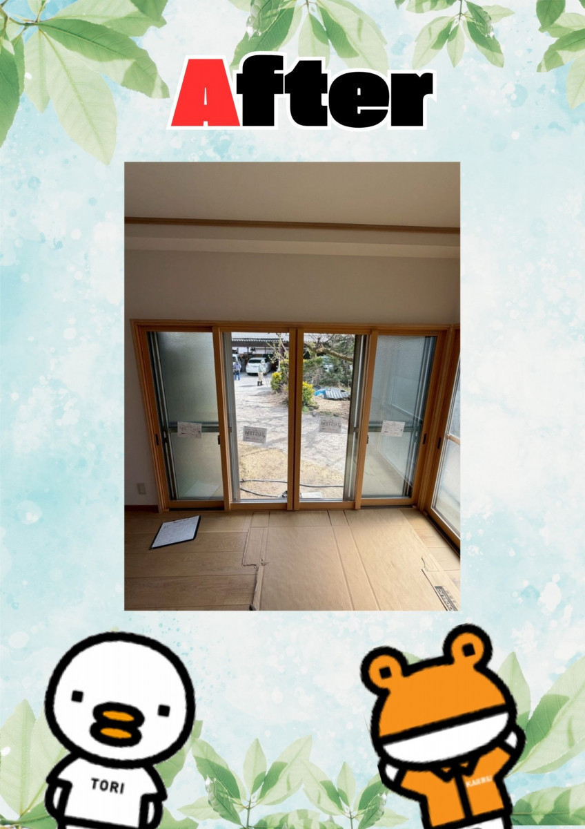 イソベトーヨー住器の山梨県甲斐市万才　｜　内窓インプラス取付の施工例　｜　補助金活用リフォーム　｜　イソベトーヨー住器の施工後の写真1