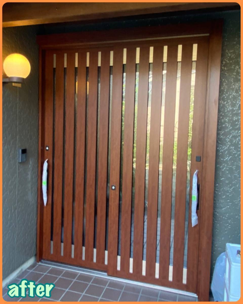 MITSUWA 西尾の玄関ドアから引戸に変えたい。の施工後の写真1