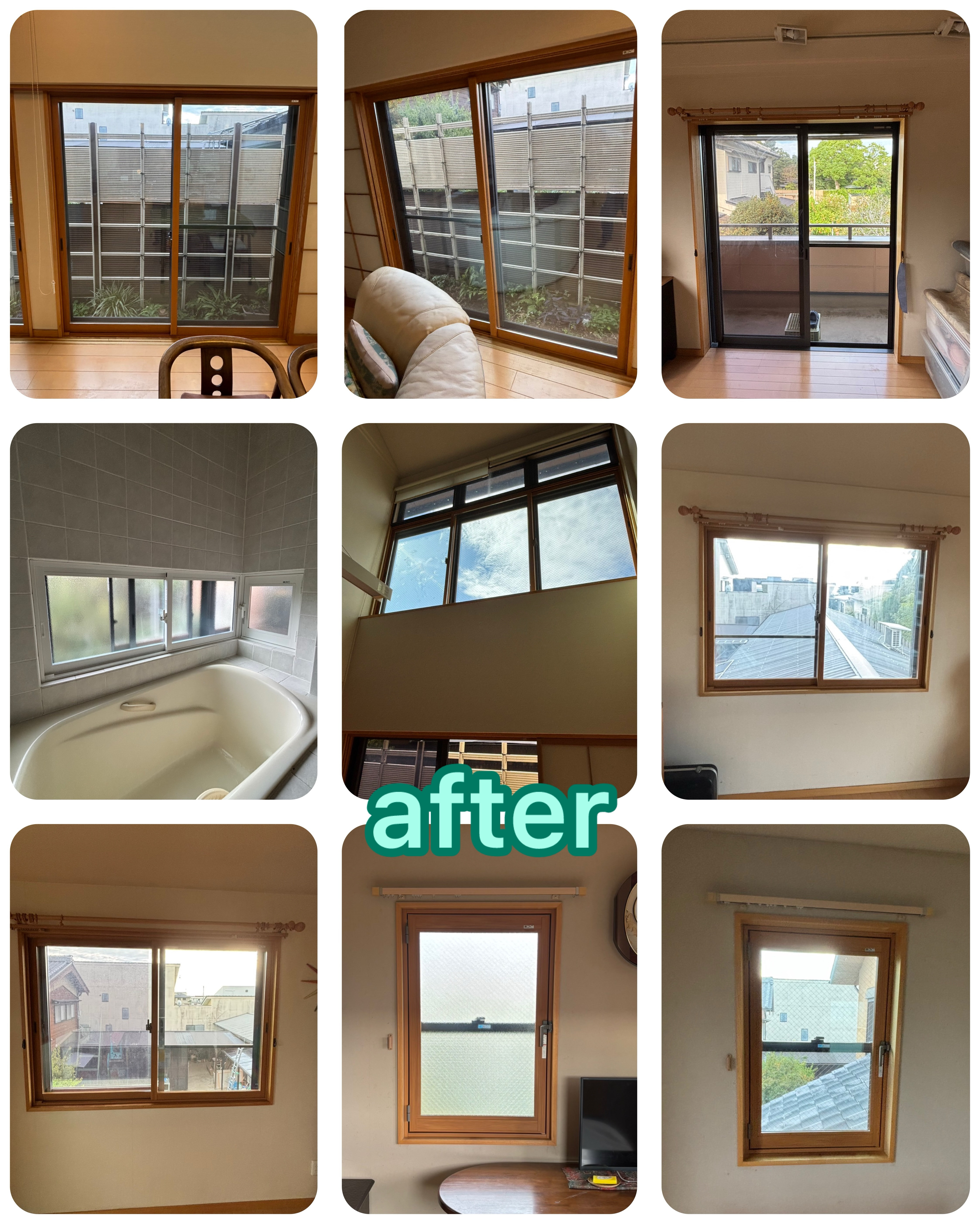 MITSUWA 西尾の13窓分の内窓を取付けと 1窓分の硝子交換をさせていただきました。の施工後の写真1