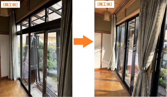 TERAMOTOの【施工例】縁側の大きな外窓をサーモスHに取替しました。施工事例写真1