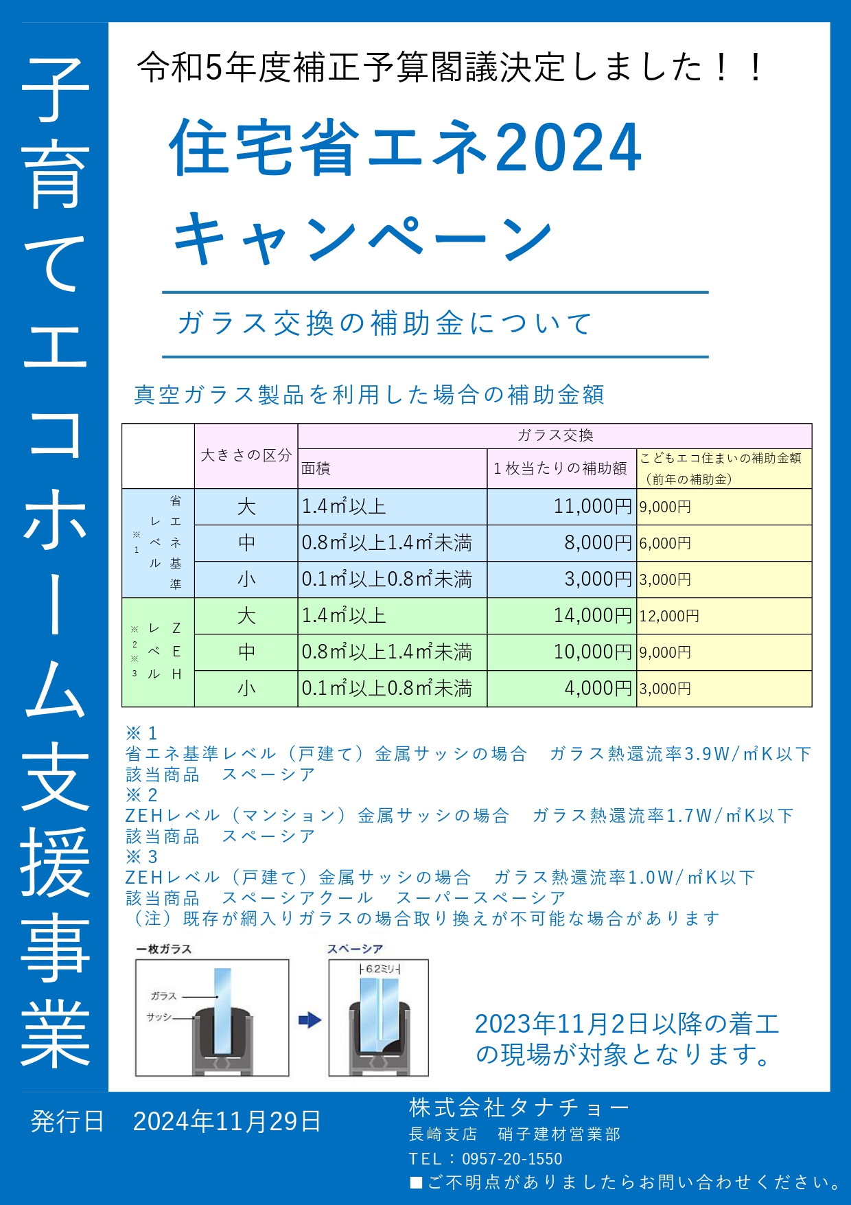 住宅省エネ２０２４キャンペーン　子育てエコホーム支援事業 タナチョー長崎のブログ 写真1