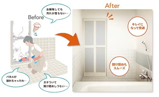 平野硝子の土壇場の浴室交換・・・施工事例写真1