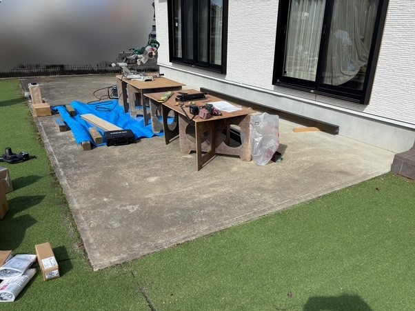 水戸トーヨー住器の水戸市　ウッドデッキ取付工事の施工前の写真1