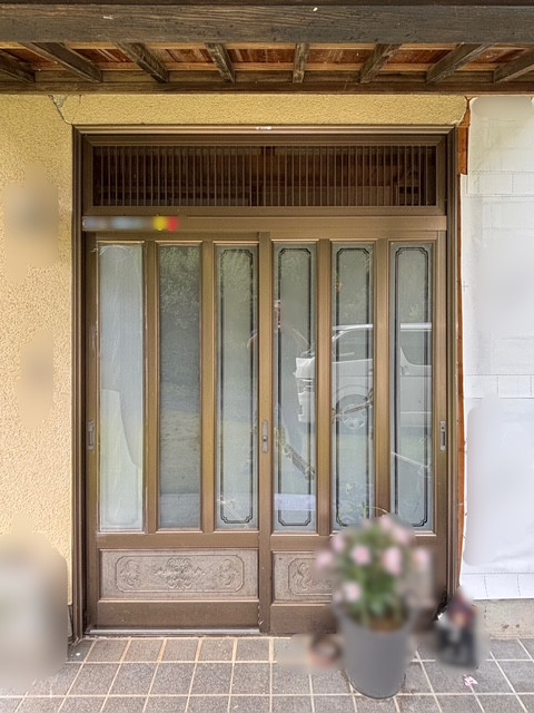 水戸トーヨー住器の水戸市　リシェント玄関引戸工事の施工前の写真1