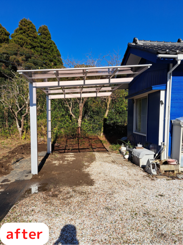 桶庄トーヨー住器のカーポート設置で快適な生活✨～ネスカF～の施工後の写真1