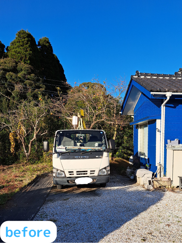 桶庄トーヨー住器のカーポート設置で快適な生活✨～ネスカF～の施工前の写真1