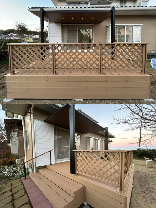桶庄トーヨー住器の千葉県｜一宮町｜テラスSC＋樹ら楽ステージで快適な屋外リビングへ！広々と使えるデッキ空間の施工後の写真2