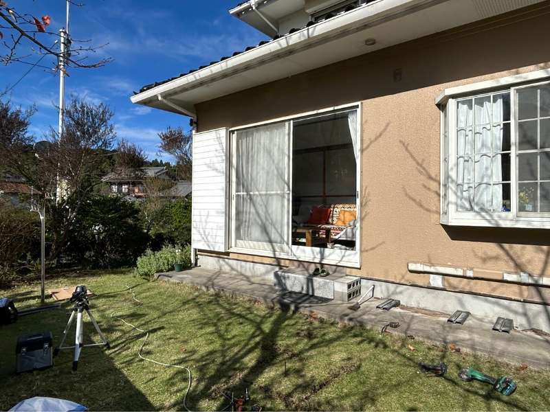 桶庄トーヨー住器の千葉県｜一宮町｜テラスSC＋樹ら楽ステージで快適な屋外リビングへ！広々と使えるデッキ空間の施工前の写真2