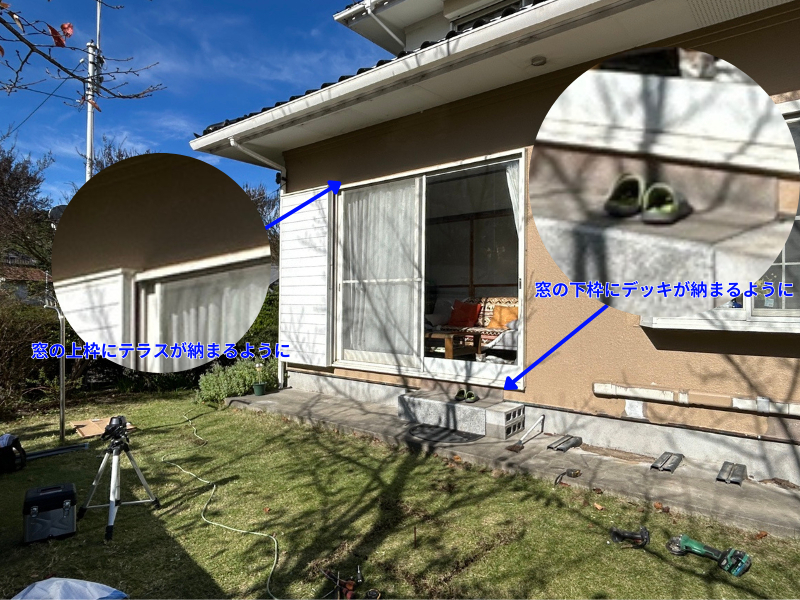 桶庄トーヨー住器の千葉県｜一宮町｜テラスSC＋樹ら楽ステージで快適な屋外リビングへ！広々と使えるデッキ空間の施工前の写真3
