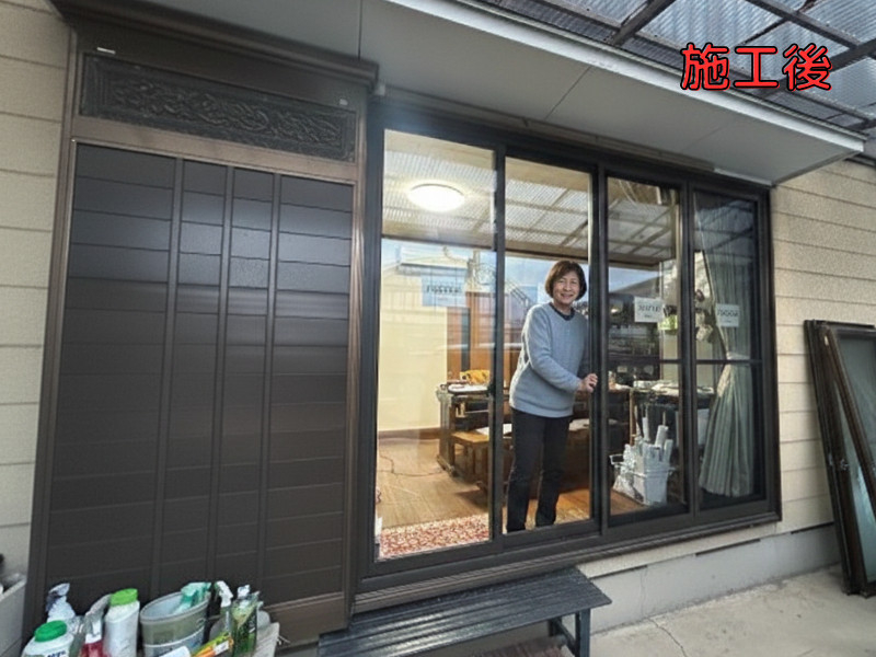 桶庄トーヨー住器の千葉県｜一宮町｜冬の寒さと結露にサヨナラ！リプラスのカバー工法で大開口窓も1日で断熱リフォームの施工後の写真1