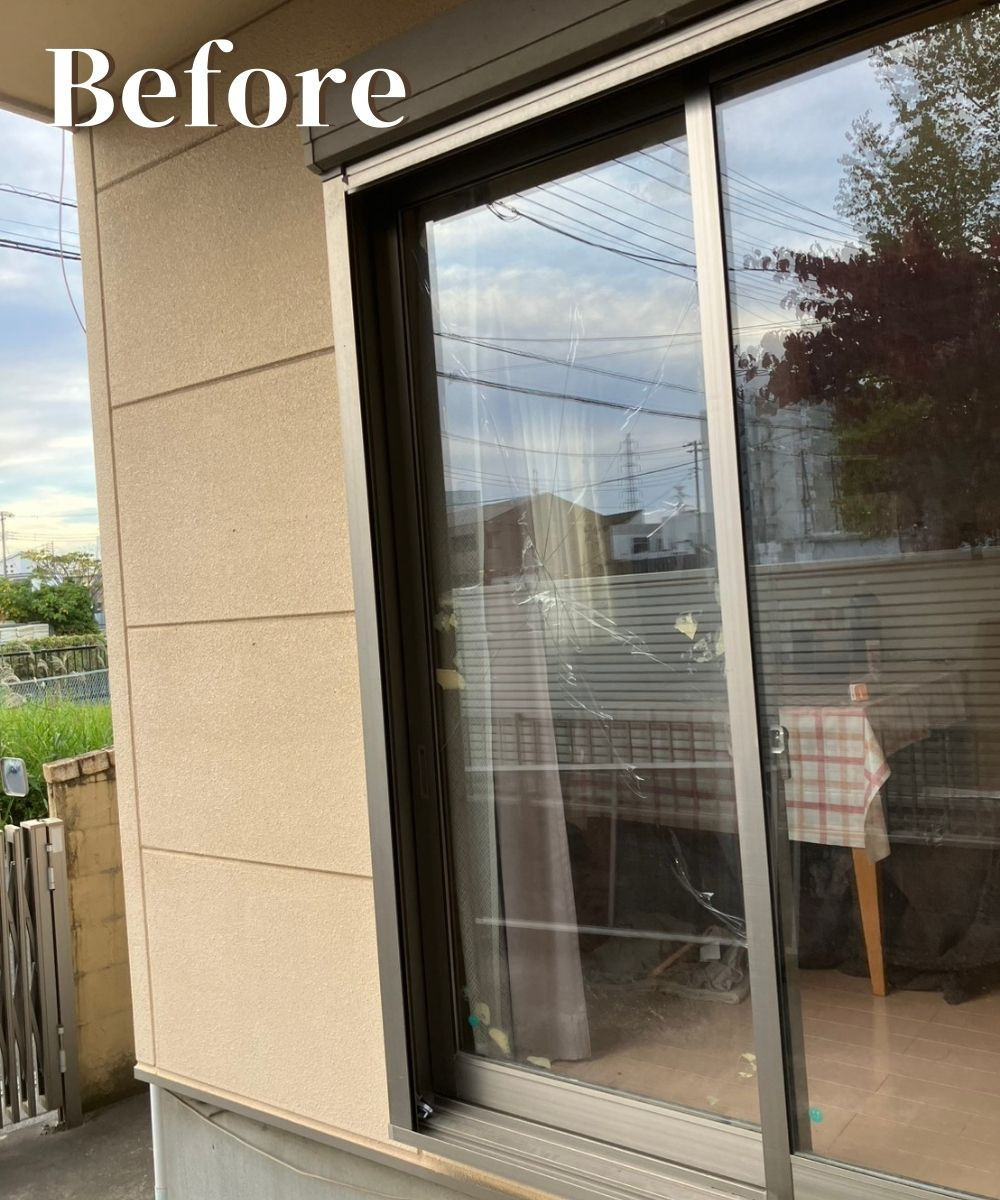 ヤシオトーヨー住器のガラス交換！承りますの施工前の写真1