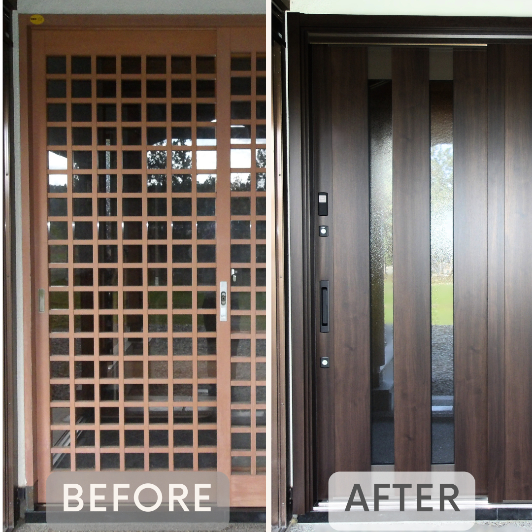 大木建装硝子の🏡“ただいま” が楽しみになる玄関へ⚘の施工後の写真2