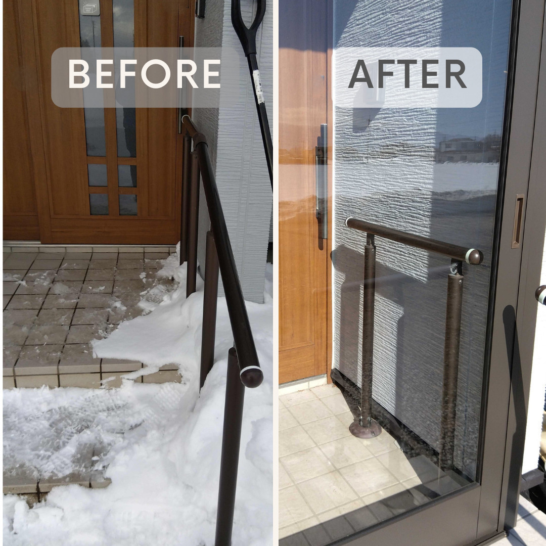 大木建装硝子の風除室 《 ツインガード 》設置で風・雨・雪を防ぐ！もっと快適な玄関へ🍀の施工後の写真2