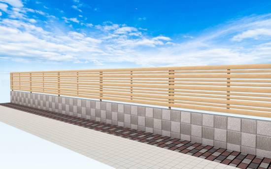 千葉トーヨー住器の既設のボードフェンスからブロック積みフェンスへ施工事例写真1