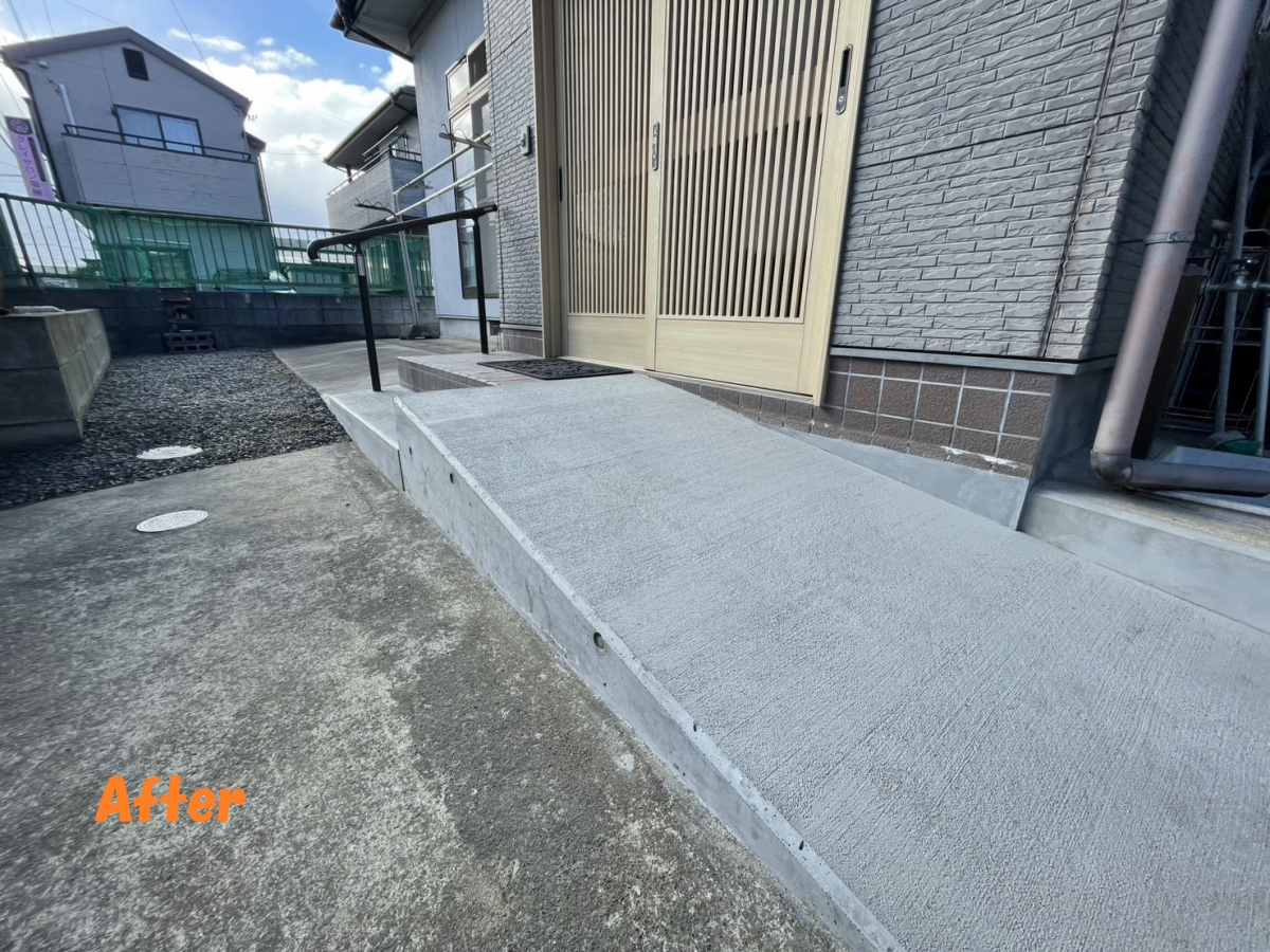 千葉トーヨー住器のスロープと手すりでバリアフリーを実現!の施工後の写真1