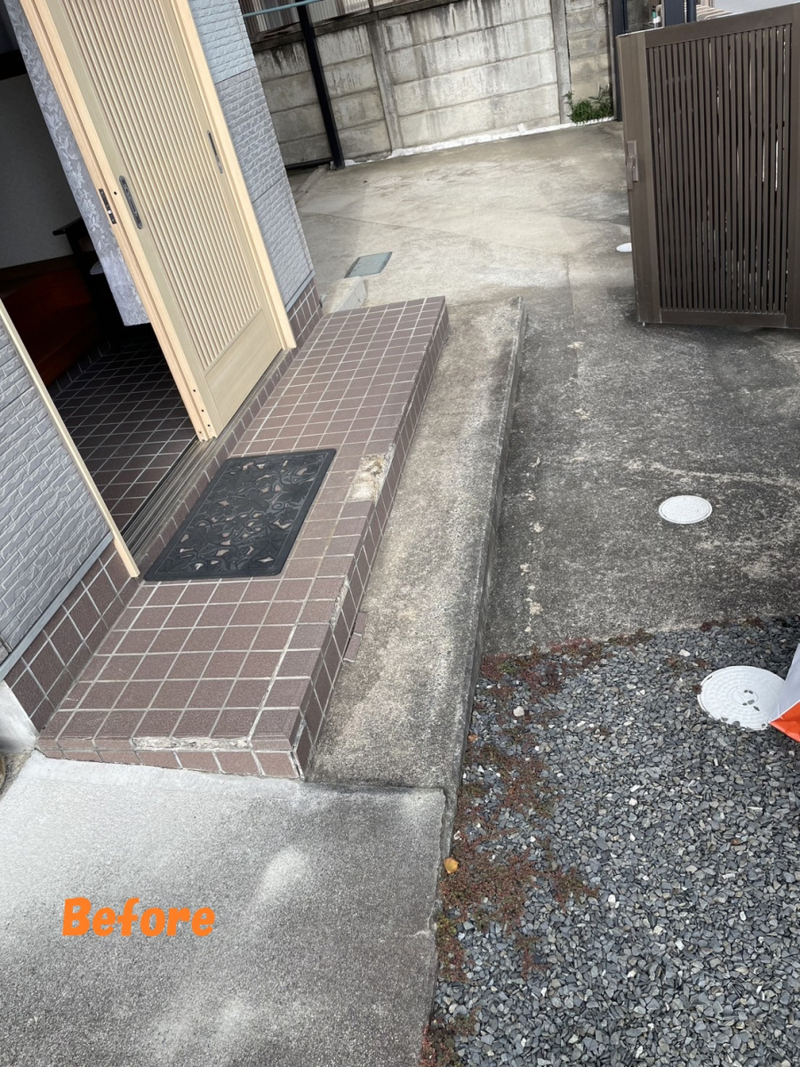 千葉トーヨー住器のスロープと手すりでバリアフリーを実現!の施工前の写真1