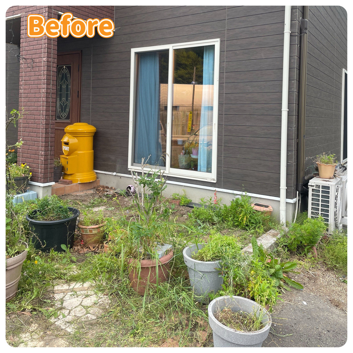 千葉トーヨー住器のフラワーラックが映えるサンルームの施工前の写真1